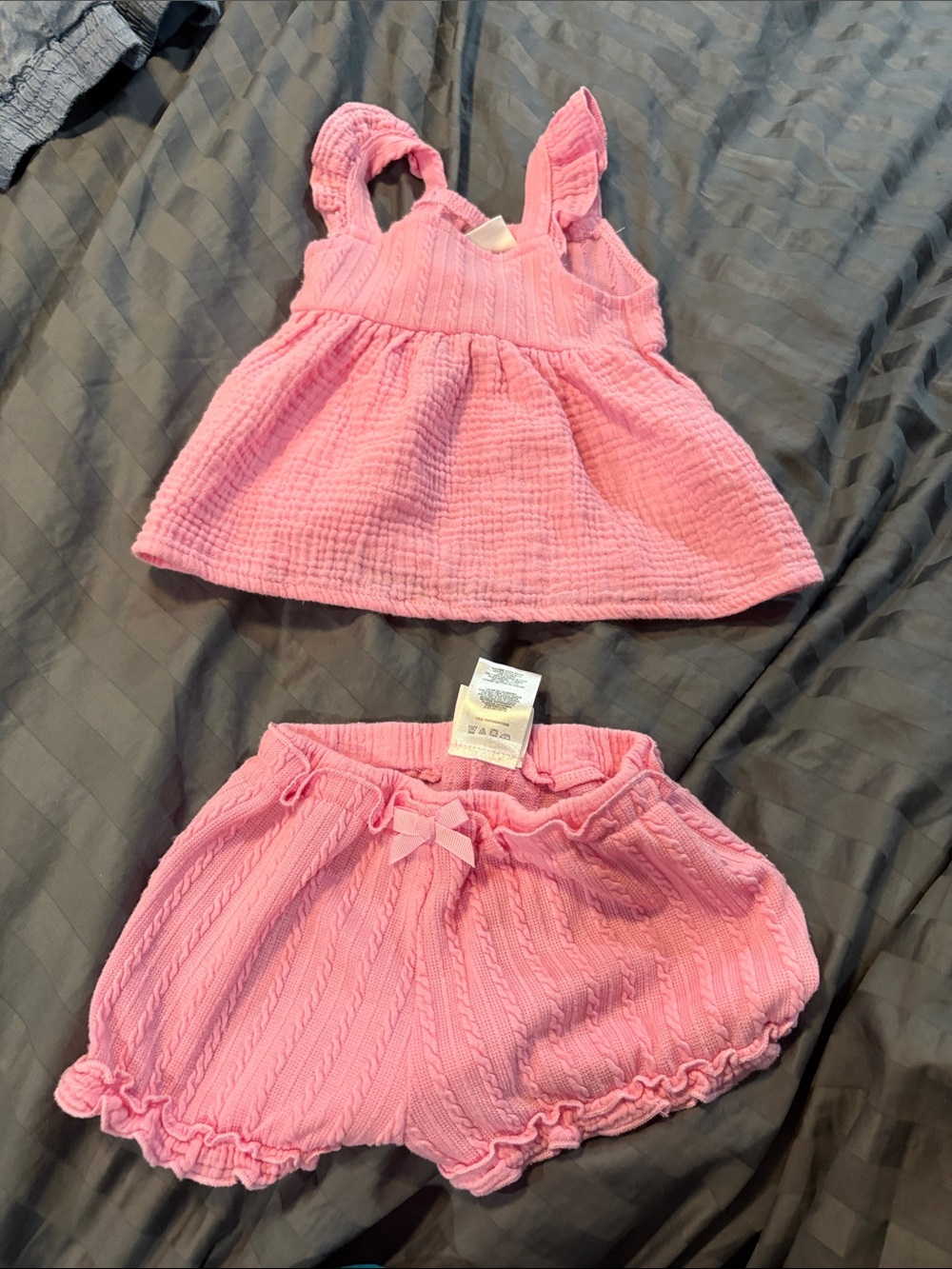 Unbranded Pink Textured Baby Tank Dress Top